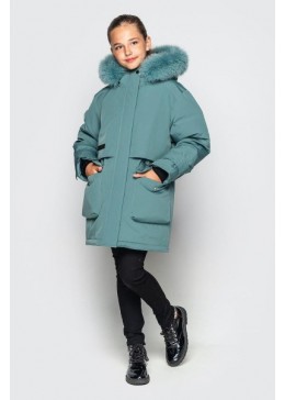 Cvetkov темно-бирюзовая зимняя куртка для девочки Аманда 3